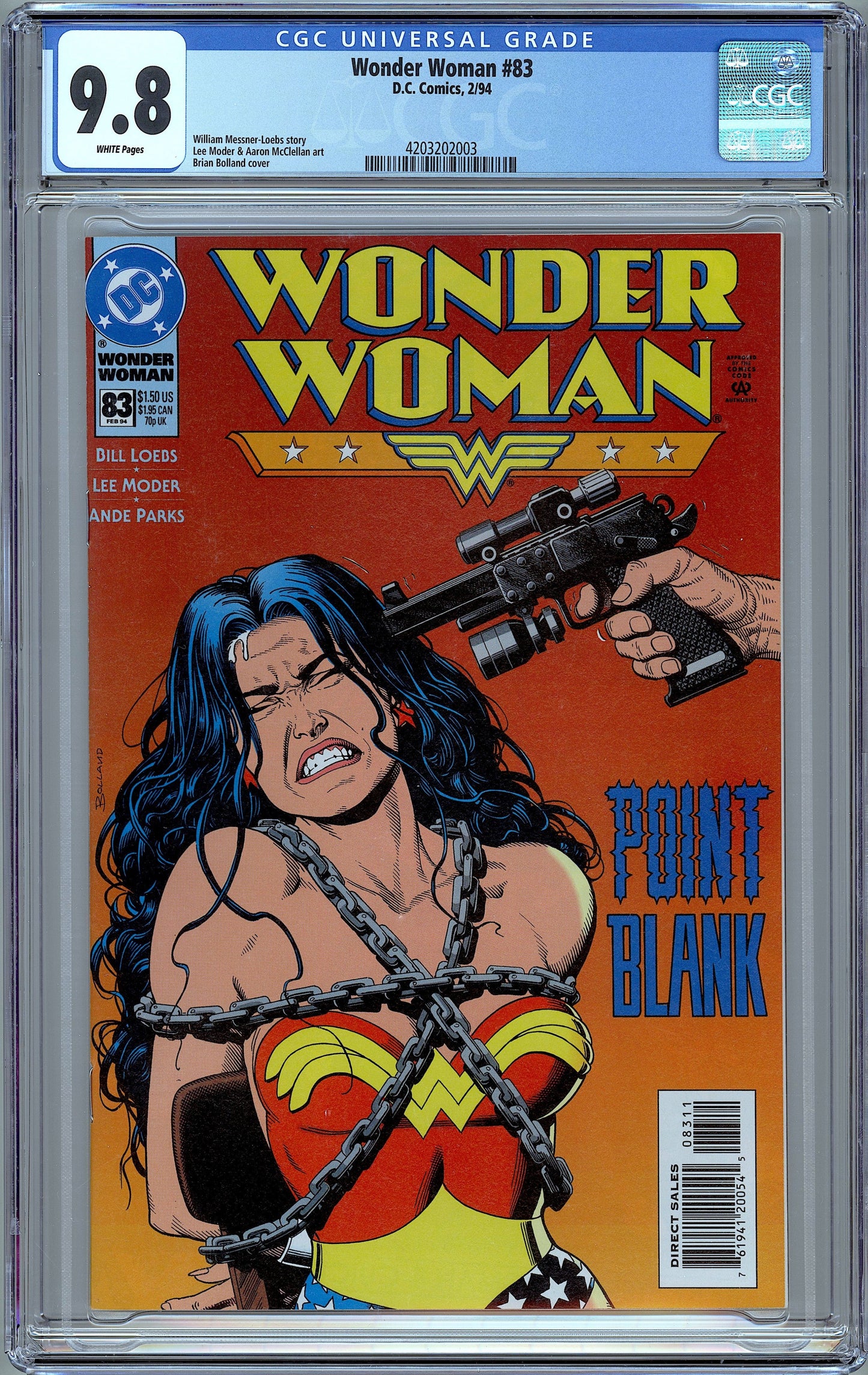 Wonder Woman #83 Brian Bolland Bondage Cover CGC 9.8