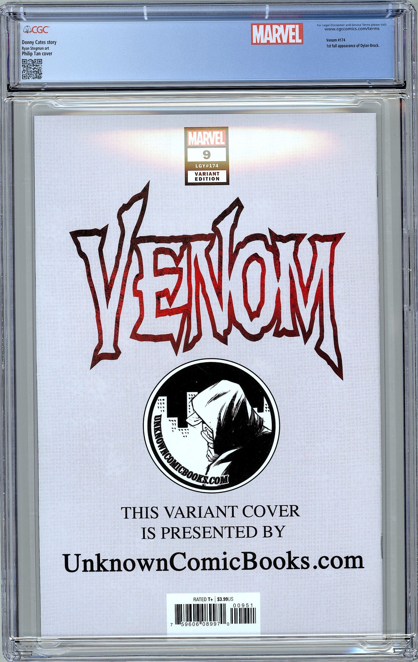 Venom #9. 1st Full Dylan Brock. Variant Cover. CGC 9.8
