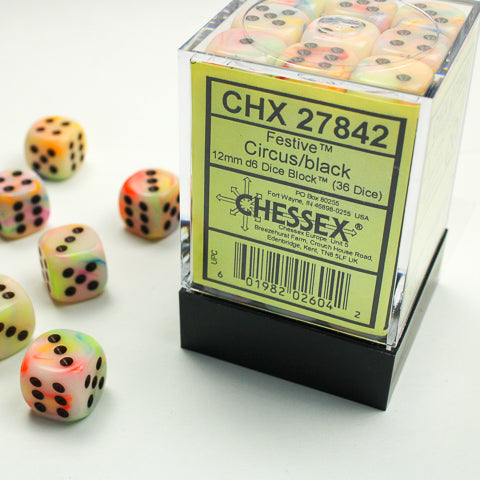 Festive: Circus/Black 12mm d6 (36)
