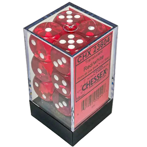 Translucent: 16mm D6 Red/White (12)