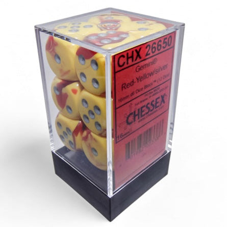 Gemini: 16mm D6 Red Yellow/Silver (12)