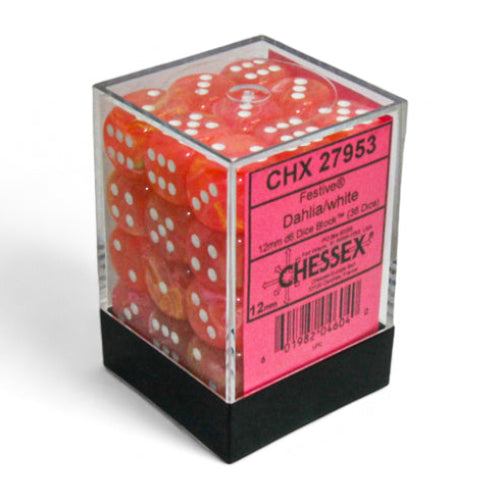 Festive: Dahlia/White Luminary 12mm d6 (36)