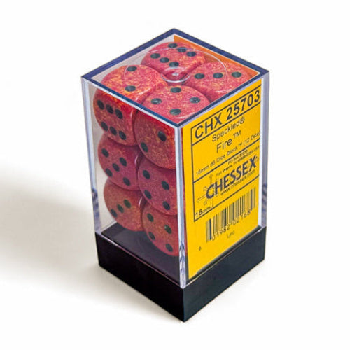 Speckled: Fire 16mm d6 Dice Block (12)