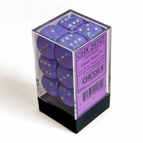 Speckled: Silver Tetra 16mm d6 Dice Block (12)