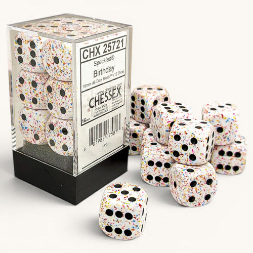 Speckled: Birthday 16mm d6 Dice Block (12)