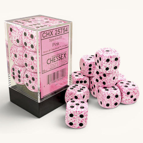 Speckled: Pink 16mm d6 Dice Block (12)