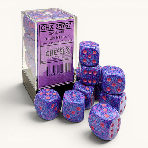 Speckled: Purple Passion 16mm d6 Dice Block (12)