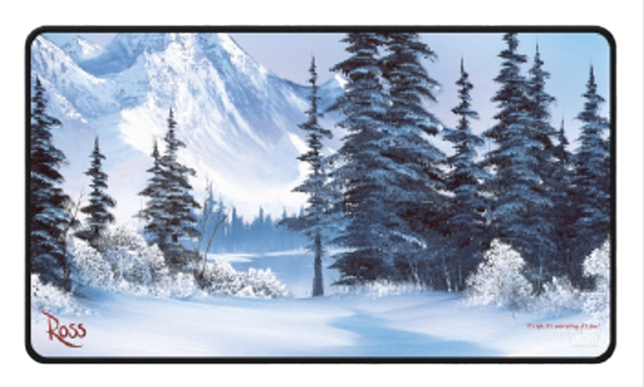 Bob Ross: Winter Paradise Black Stitched Playmat