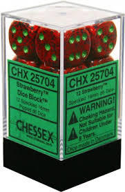 Speckled Strawberry 16mm d6 Dice Block (12 dice)