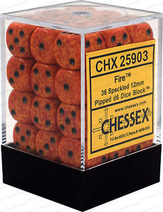 Speckled Fire 12mm d6 Dice Block (36 dice)