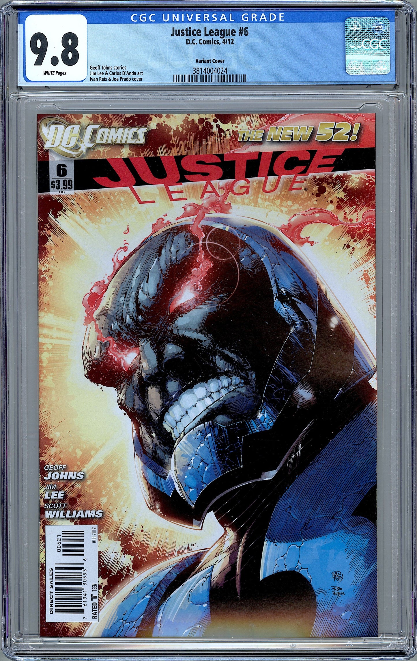 Justice League #6.  Ivan Reis 1:25 Variant Cover.  CGC 9.8