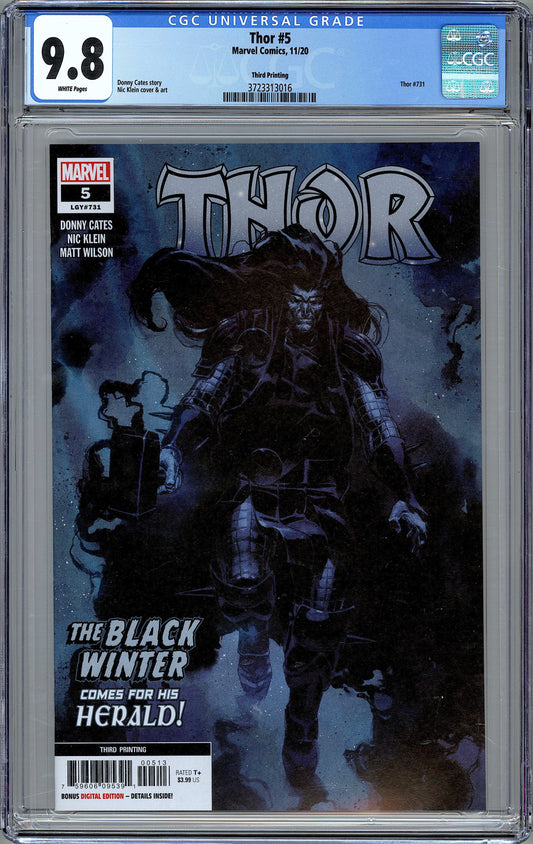 Thor #5. 1st Black Winter. Third Printing Variant.  CGC 9.8