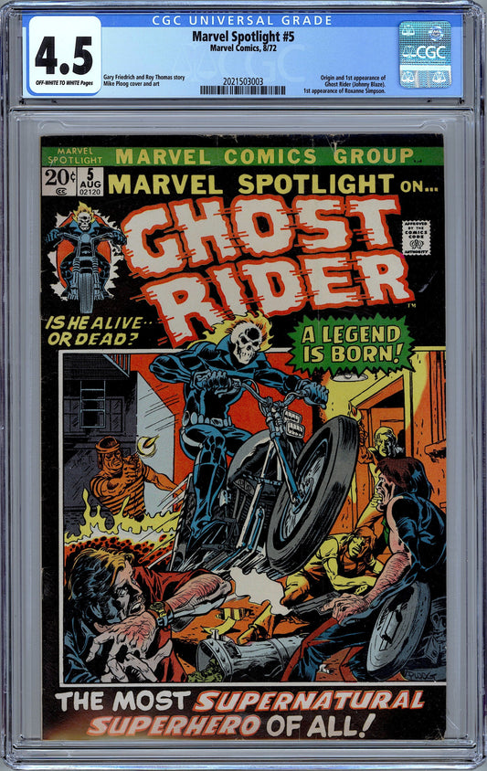 Marvel Spotlight #5. Origin and 1st Ghost Rider.  CGC 4.5