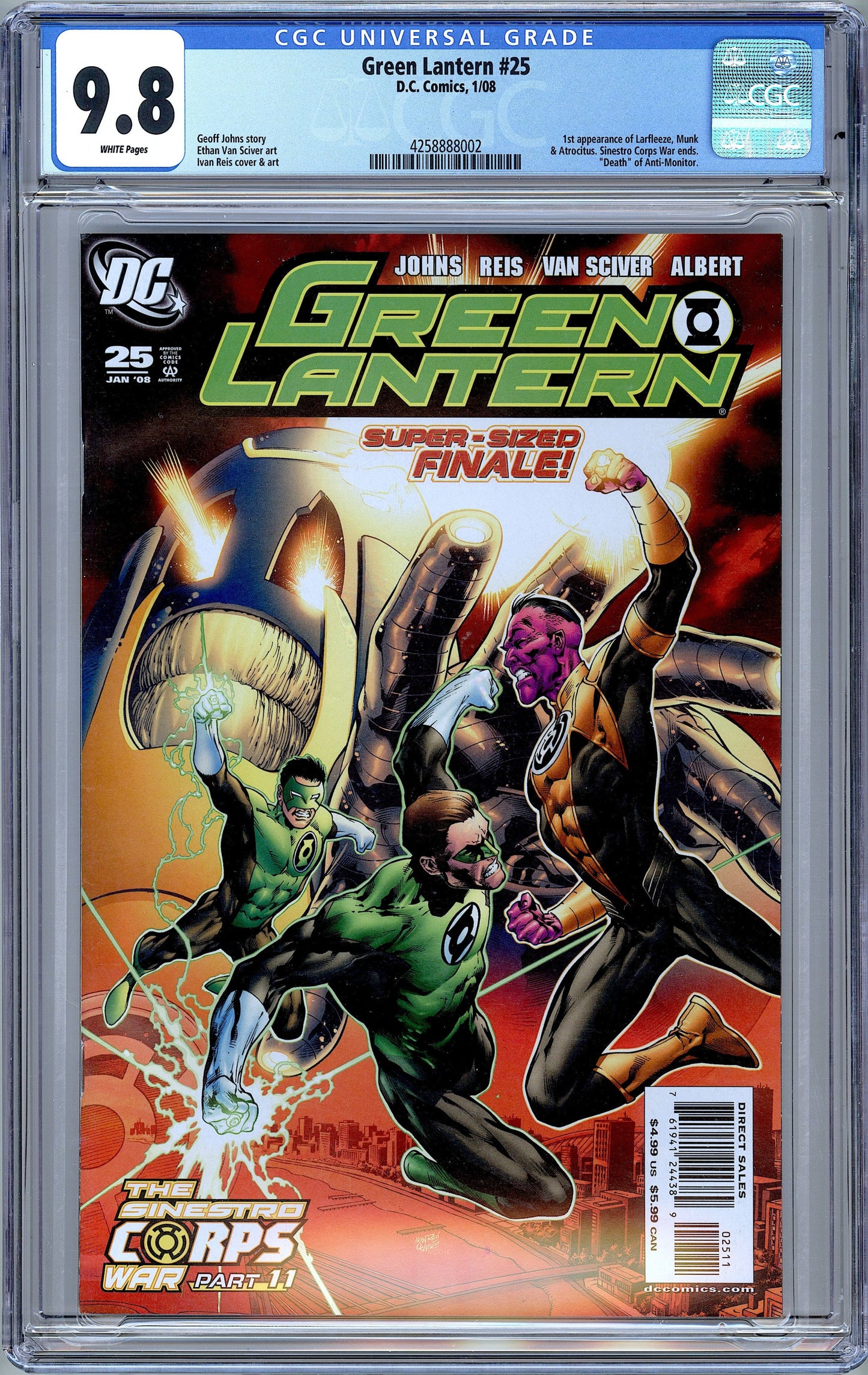 Green Lantern #25. 1st Larfleeze and Atrocitus.  CGC 9.8