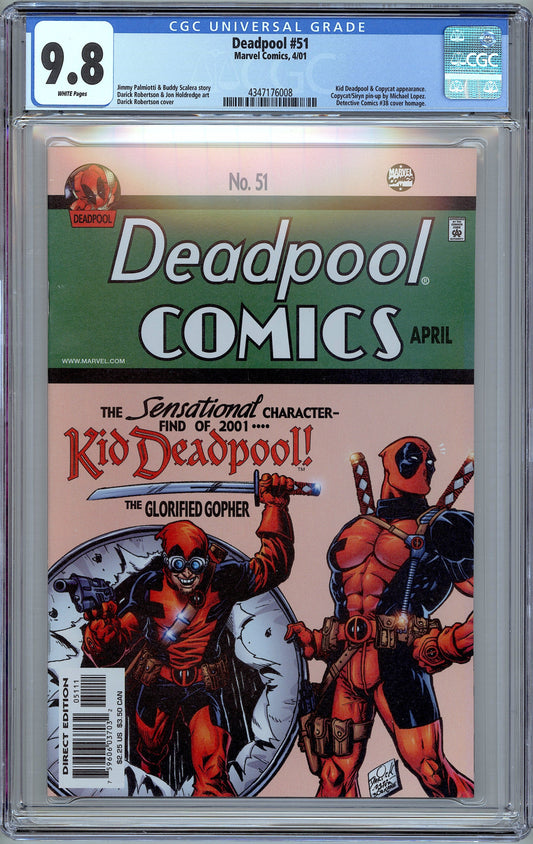 Deadpool #51.  1st Full Appearance Kid Deadpool.  CGC 9.8
