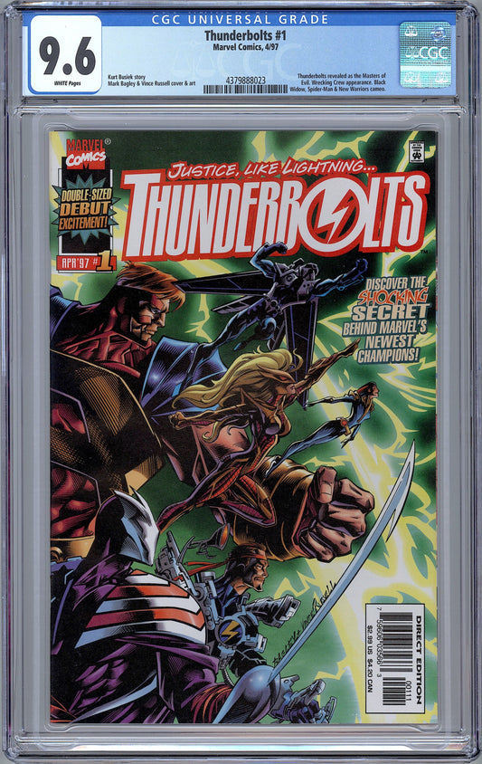 Thunderbolts #1. Revealed to be Masters of Evil. CGC 9.6