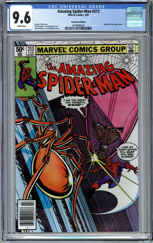 Amazing Spider-Man #213.  Newsstand Edition.  CGC 9.6
