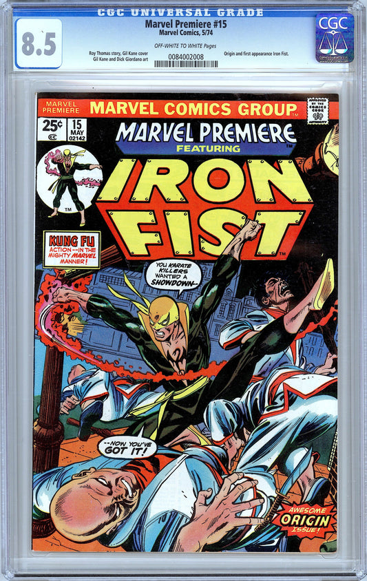 Marvel Premiere #15. Origin & 1st App. Iron Fist. CGC 8.5