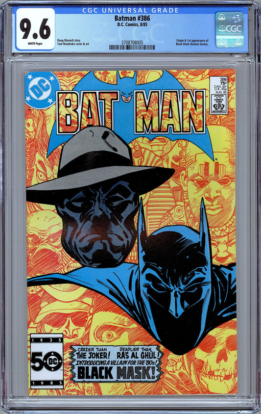Batman #386. Origin & 1st App. of Black Mask. CGC 9.6
