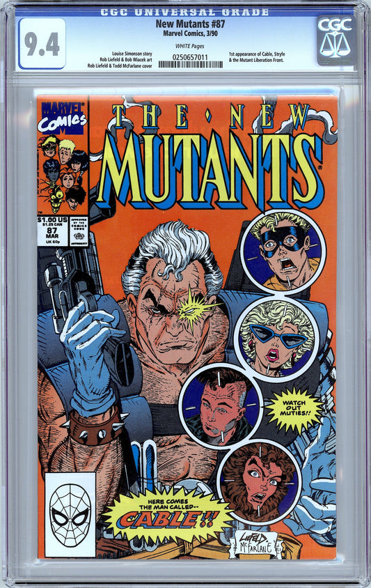 New Mutants #87.  The 1st Appearance of Cable. CGC 9.4