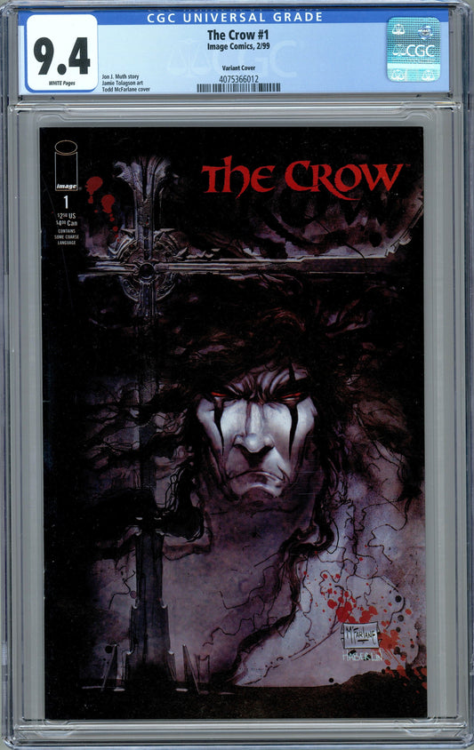 The Crow #1. Todd McFarlane Variant Cover. HTF. CGC 9.4