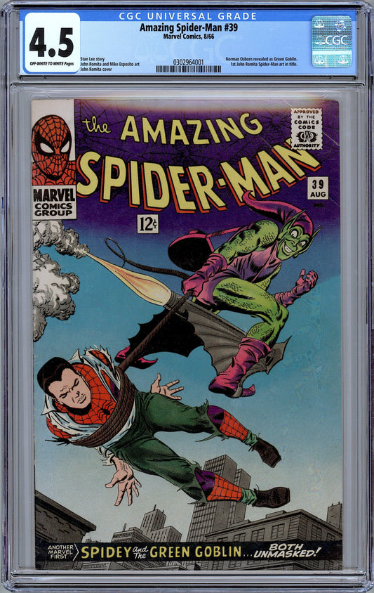 Amazing Spider-Man #39. 1st Romita Spider-Man.  CGC 4.5