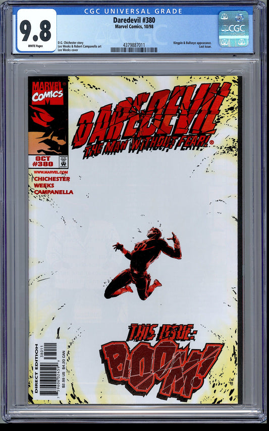 Daredevil #380.  Last Issue of 1st Ongoing Series.  CGC 9.8