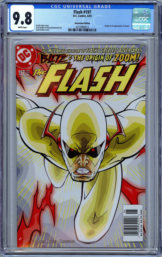 Flash #197.  Origin & 1st Zoom. Rare Newsstand. CGC 9.8