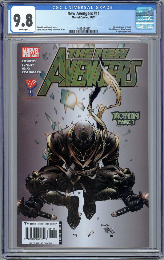 New Avengers #11. 1st Appearance of Ronin. 2005 CGC 9.8