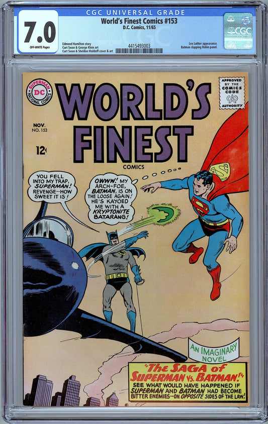 World's Finest Comics #153. The Robin Slap Panel. CGC 7.0