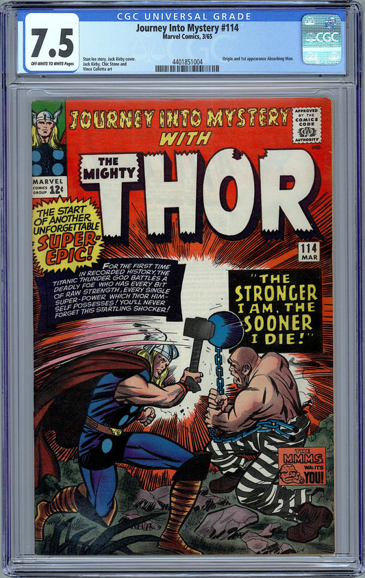 Journey Into Mystery #114. 1st Absorbing Man. CGC 7.5