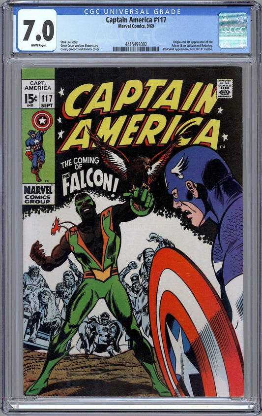Captain America #117. Origin & 1st App. of Falcon. CGC 7.0