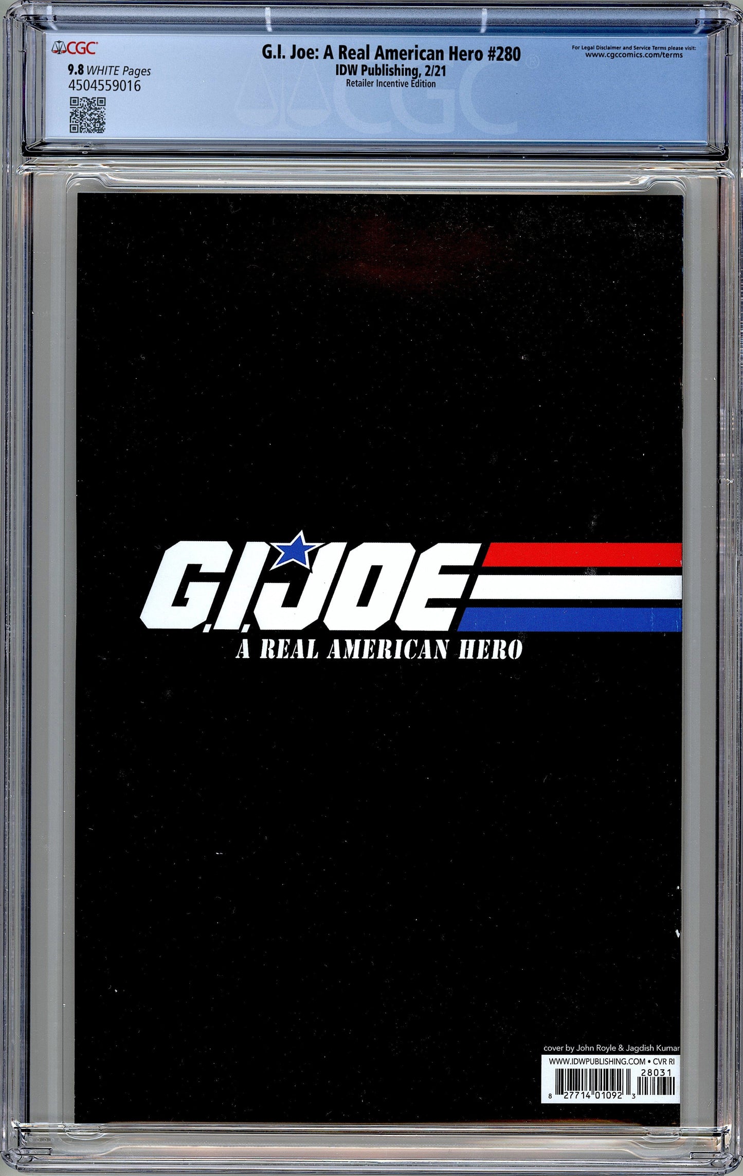 G.I. Joe: A Real American Hero #280. 1:10 Variant. CGC 9.8