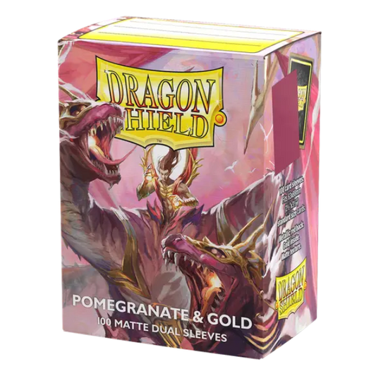 Dragon Shields: (100) Matte Dual - Pomegranate / Gold