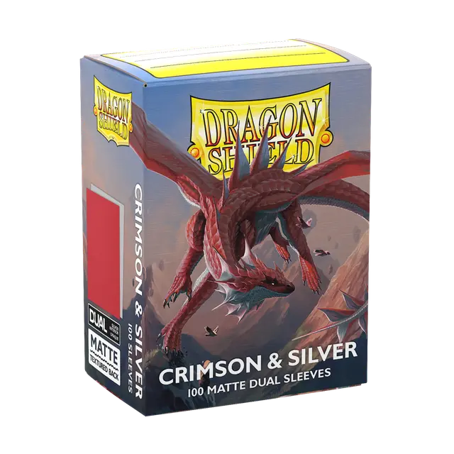 Dragon Shields: (100) Matte Dual - Crismon & Silver