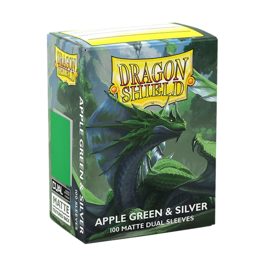 Dragon Shields: (100) Matte Dual - Apple Green & Silver