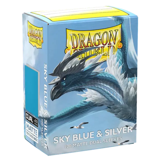 Dragon Shields: (100) Matte Dual - Skyblue & Silver