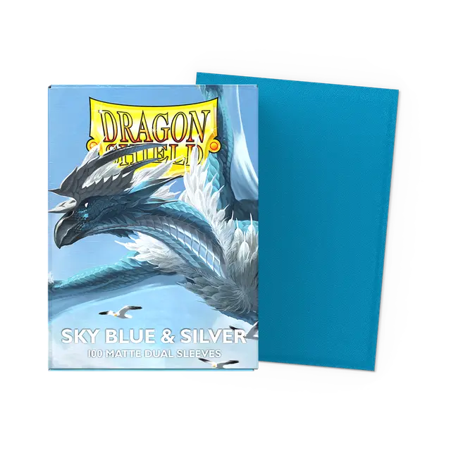 Dragon Shields: (100) Matte Dual - Skyblue & Silver