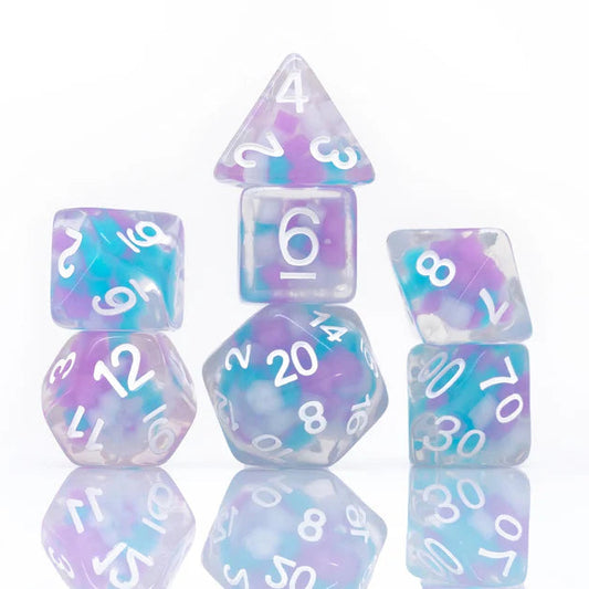 RPG Dice Set (7): Cotton Candy Glowworm