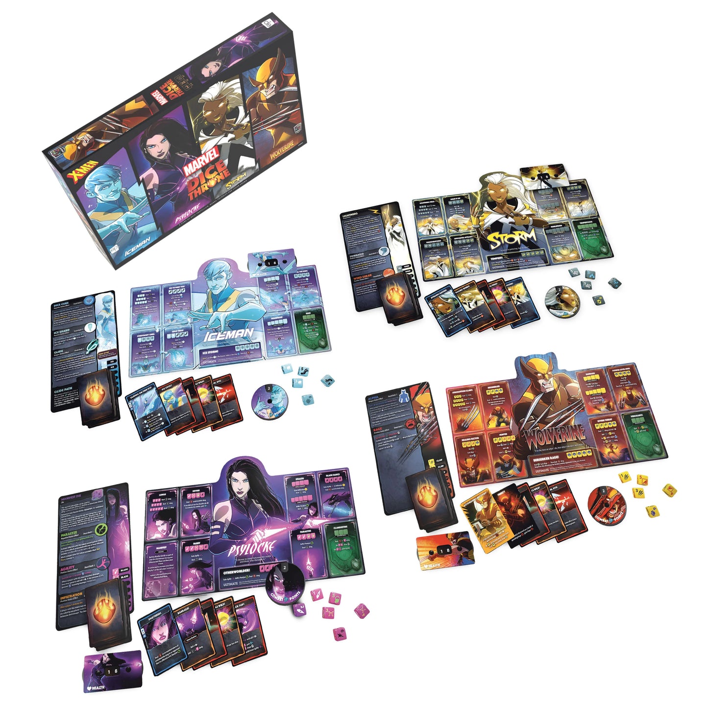 Dice Throne: Marvel X-Men Box 1 (Iceman, Psylocke, Storm & Wolverine)