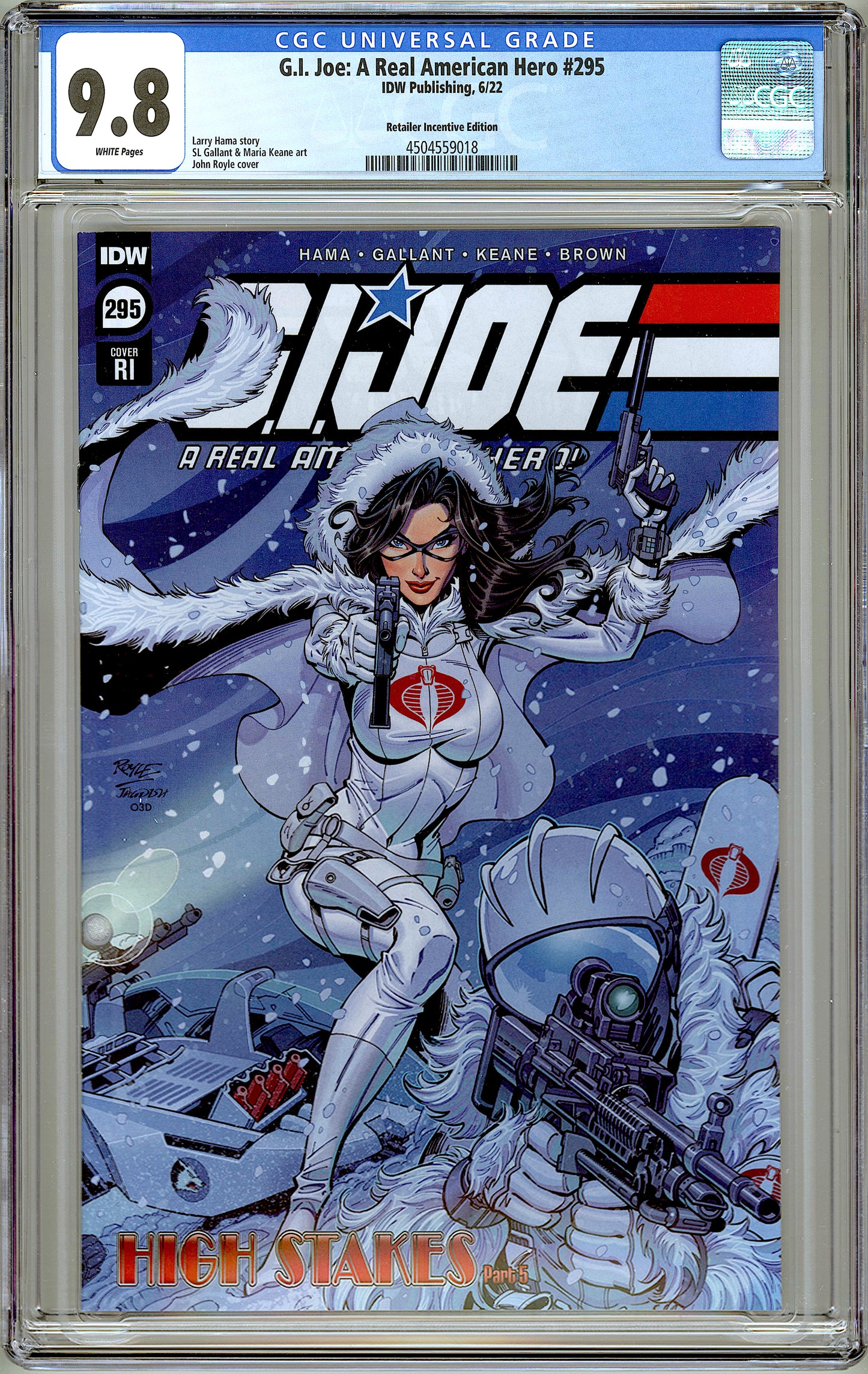 G.I. Joe: A Real American Hero #295. 1:10 Variant.  CGC 9.8