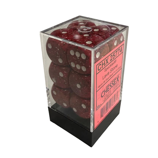 Speckled: Lava Stone 16mm d6 Dice Block (12)
