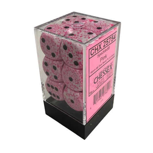 Speckled: Pink 16mm d6 Dice Block (12)