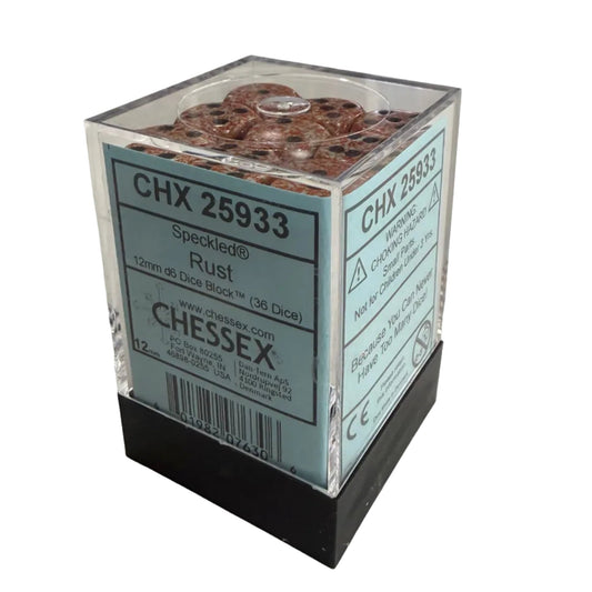 Speckled: Rust 12mm d6 Dice Block (36)