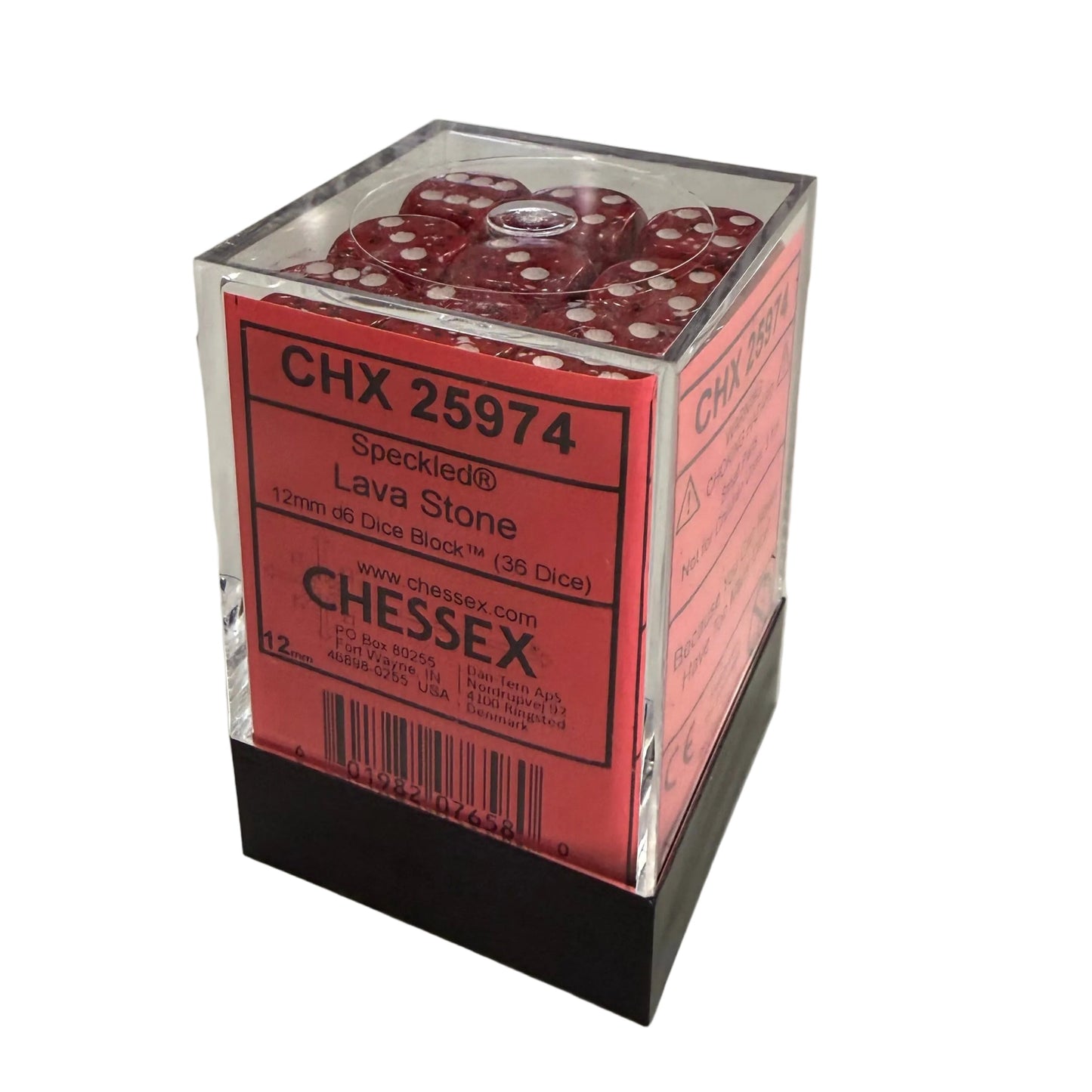 Speckled: Lava Stone 12mm d6 Dice Block (36)