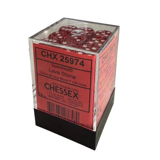 Speckled: Lava Stone 12mm d6 Dice Block (36)