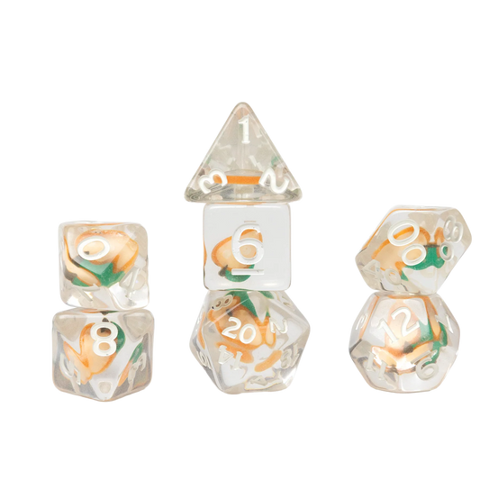 RPG Dice Set (7): Fruit Slice - Peach