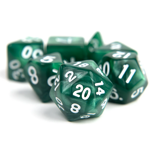 RPG Dice Set (7): Pearl Green Acrylic