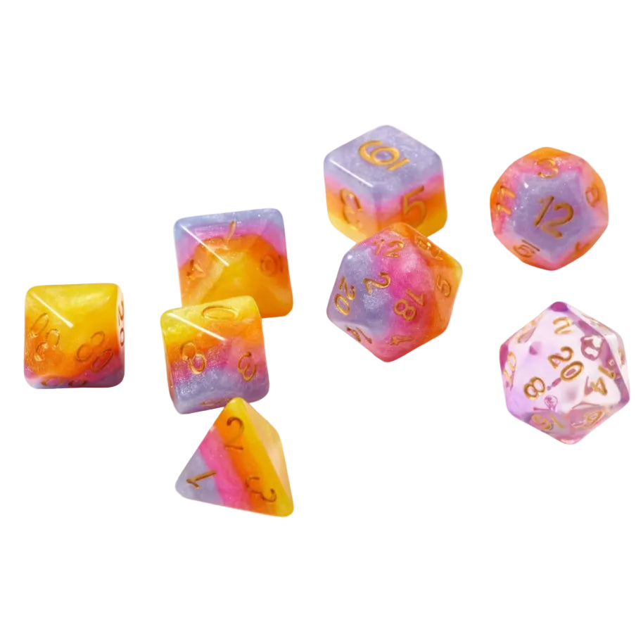 RPG Dice Set (7): Tahitian Sunset