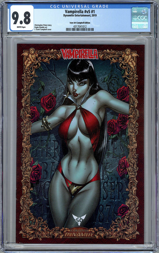Vampirella #v5 #1 1:75 J. Scott Campbell Variant. CGC 9.8